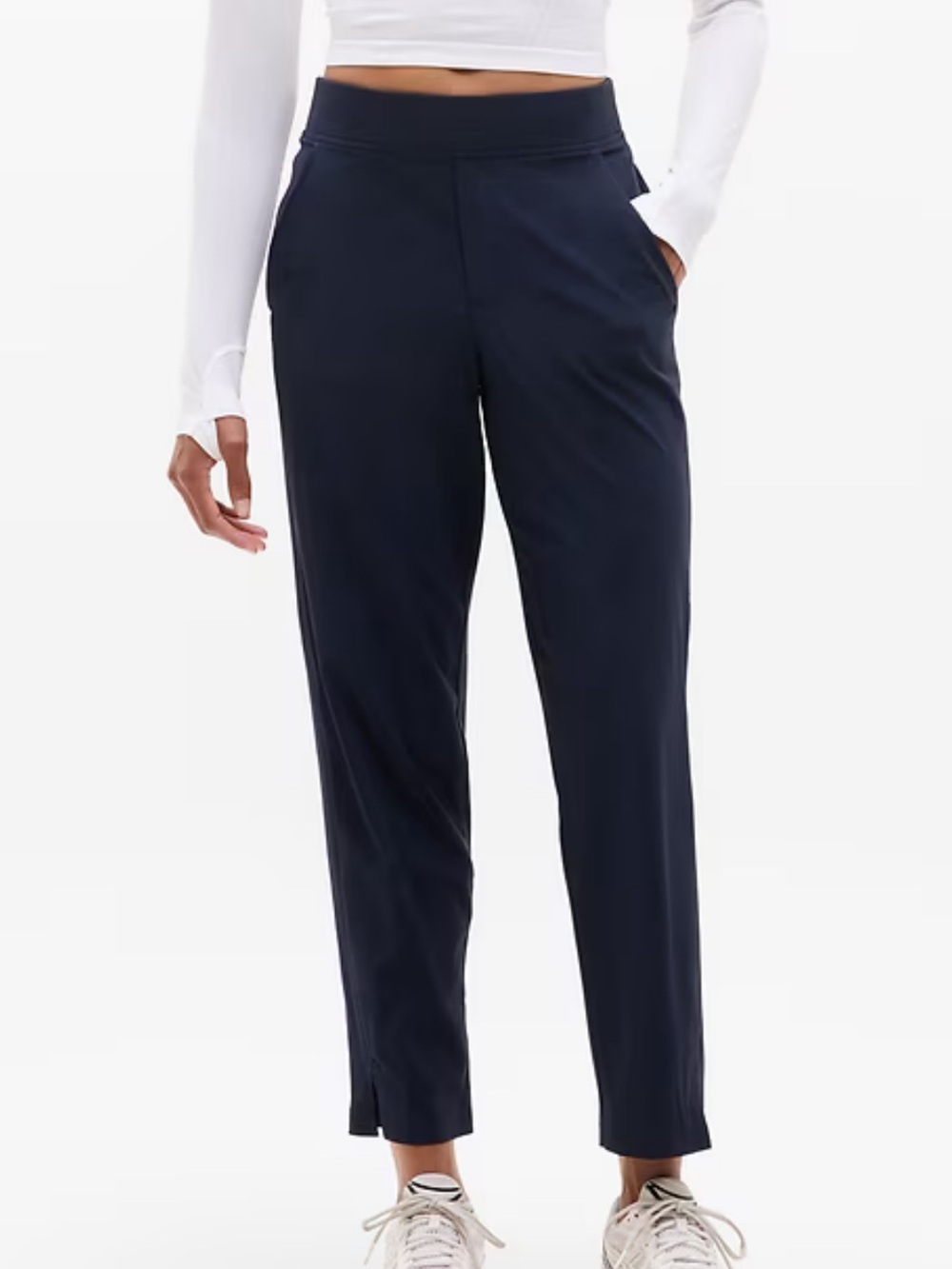 Athleta Brooklyn Mid Rise Ankle Pant Stretch Lightweight Navy Women’s Size 4 EUC